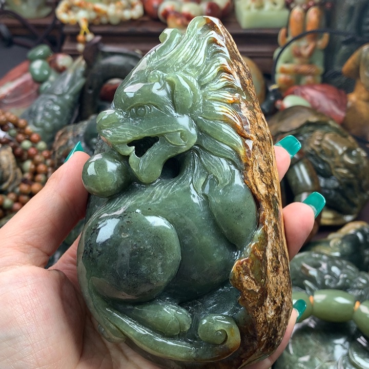 岫岩河磨玉（透闪石质玉）手把未镶嵌