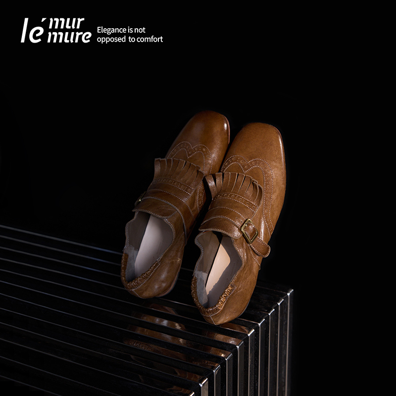 Le' Murmure【琥珀流光】超软油蜡羊皮 纯手工流苏布洛克乐福鞋zb