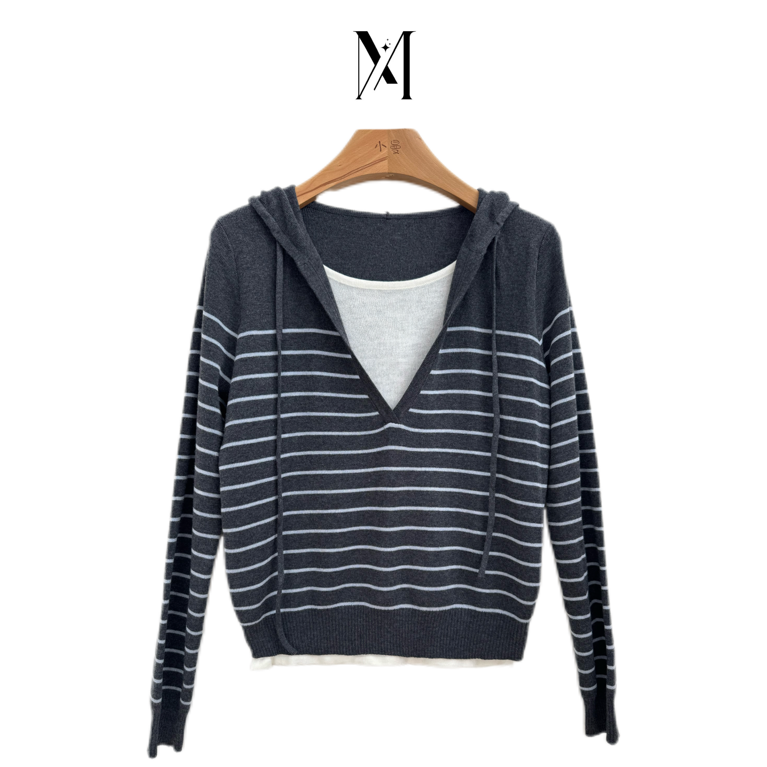 【假两件田野细羊毛帽衫】秋款上衣25Q2833