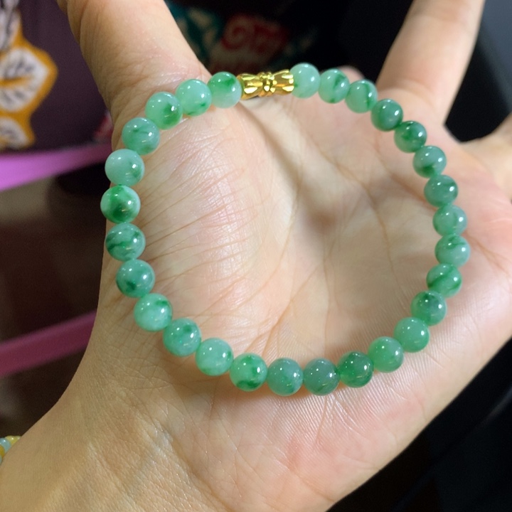 定制翡翠未镶嵌翡翠珠串卡6.5不退不换