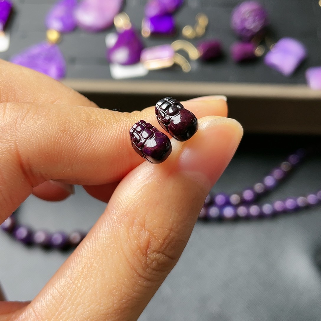 苏纪石（舒俱来）耳环银S925镶嵌