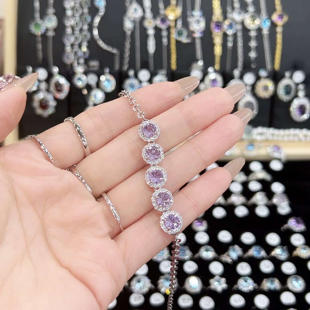 紫晶戒指银S925镶嵌待****心天然