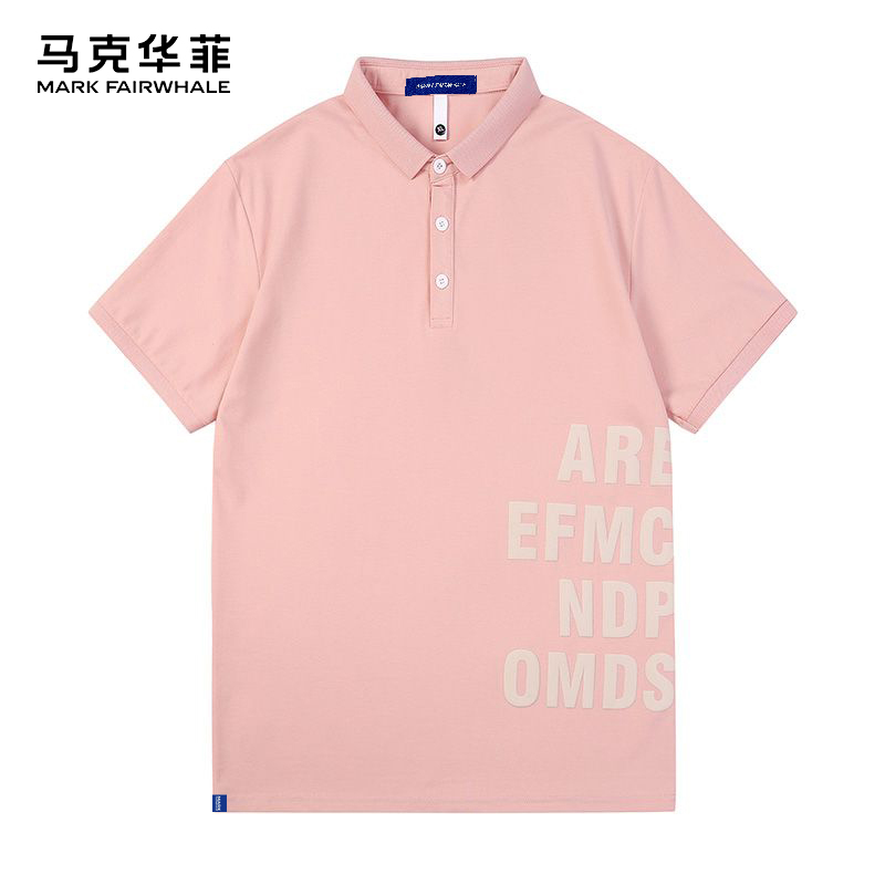 马克华菲 81060#夏新款短袖翻领t恤男休闲印花潮牌男士polo衫上衣