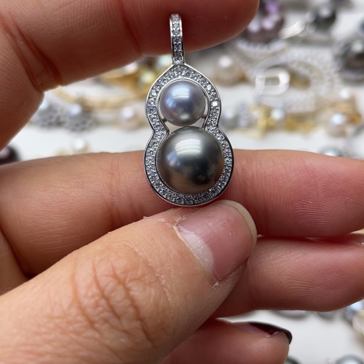 海水珍珠吊坠(不含链)银S925镶嵌