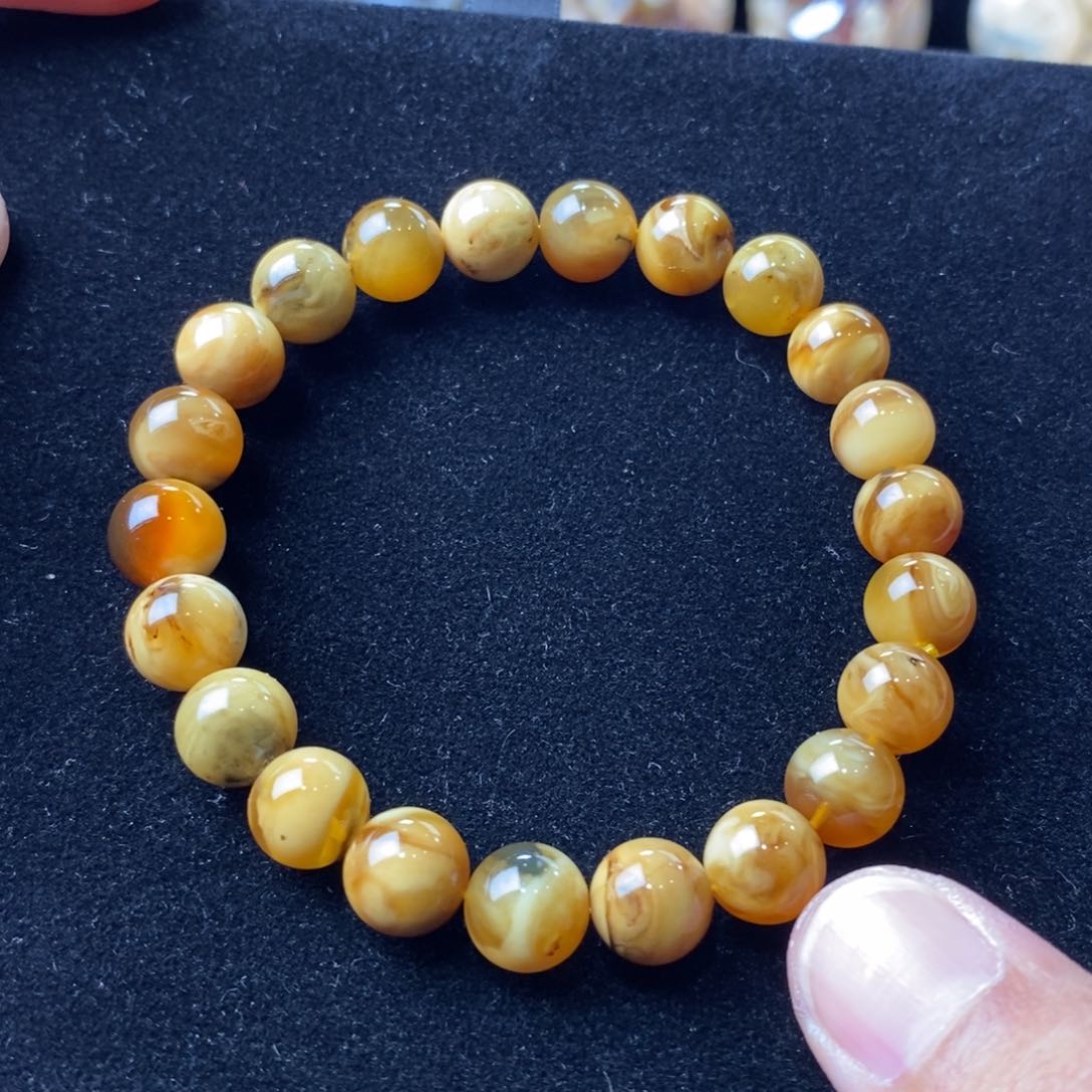 未镶嵌颈饰琥珀9mm蜜蜡手串