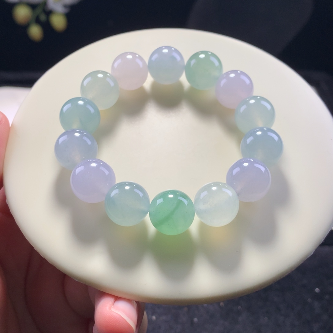 翡翠未镶嵌手串卡13冰胶串