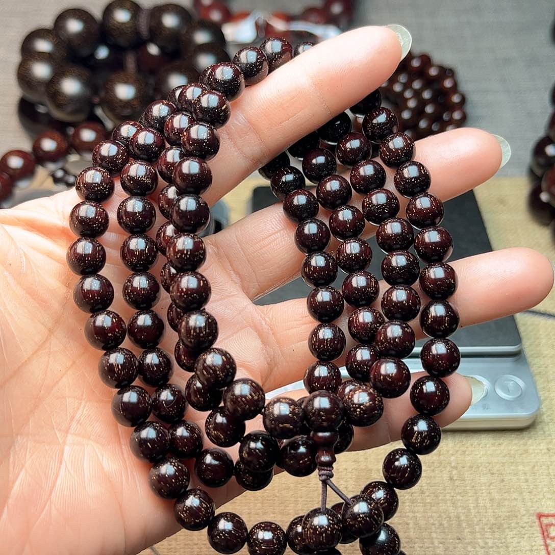 檀香紫檀（小叶紫檀）0.8 108颗 爆星