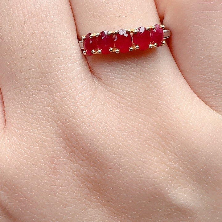 红宝石戒指银S925镶嵌