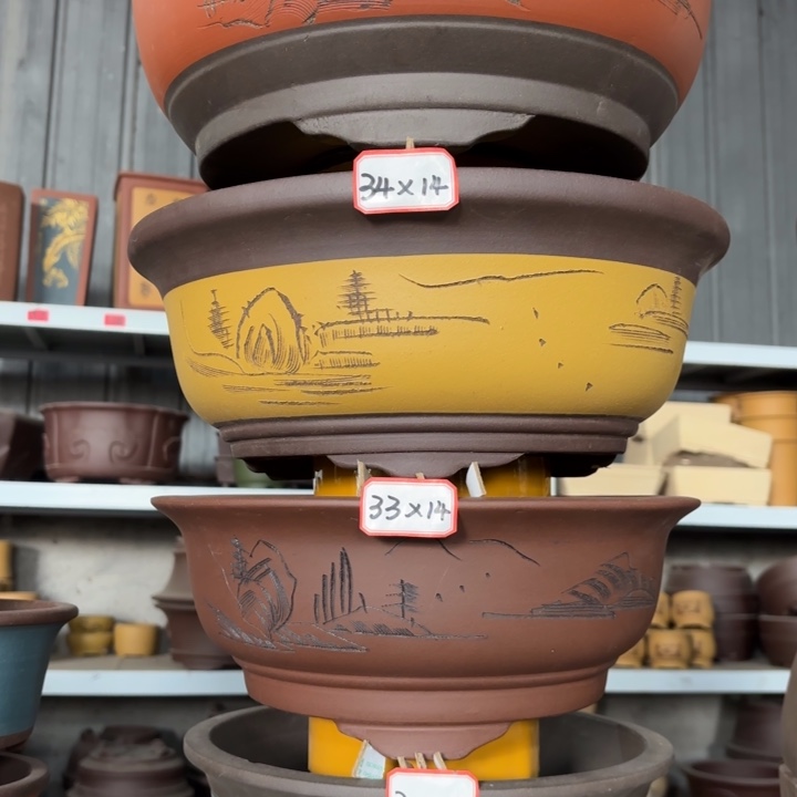 紫砂花盆100-4。          