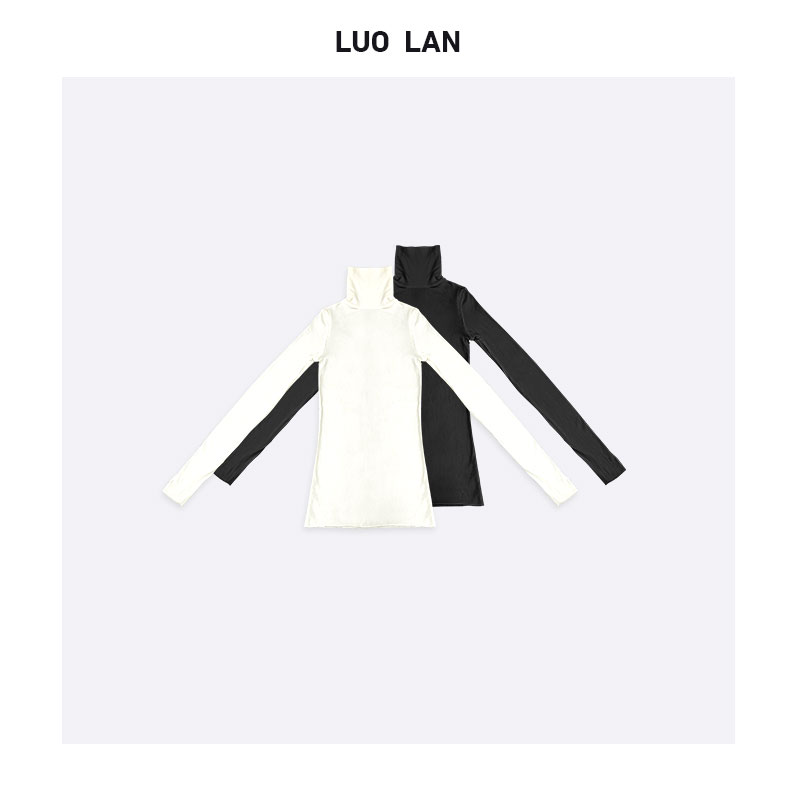 【辛淇】2024新款修身休闲纯色时尚高领打底T恤 YLM00263