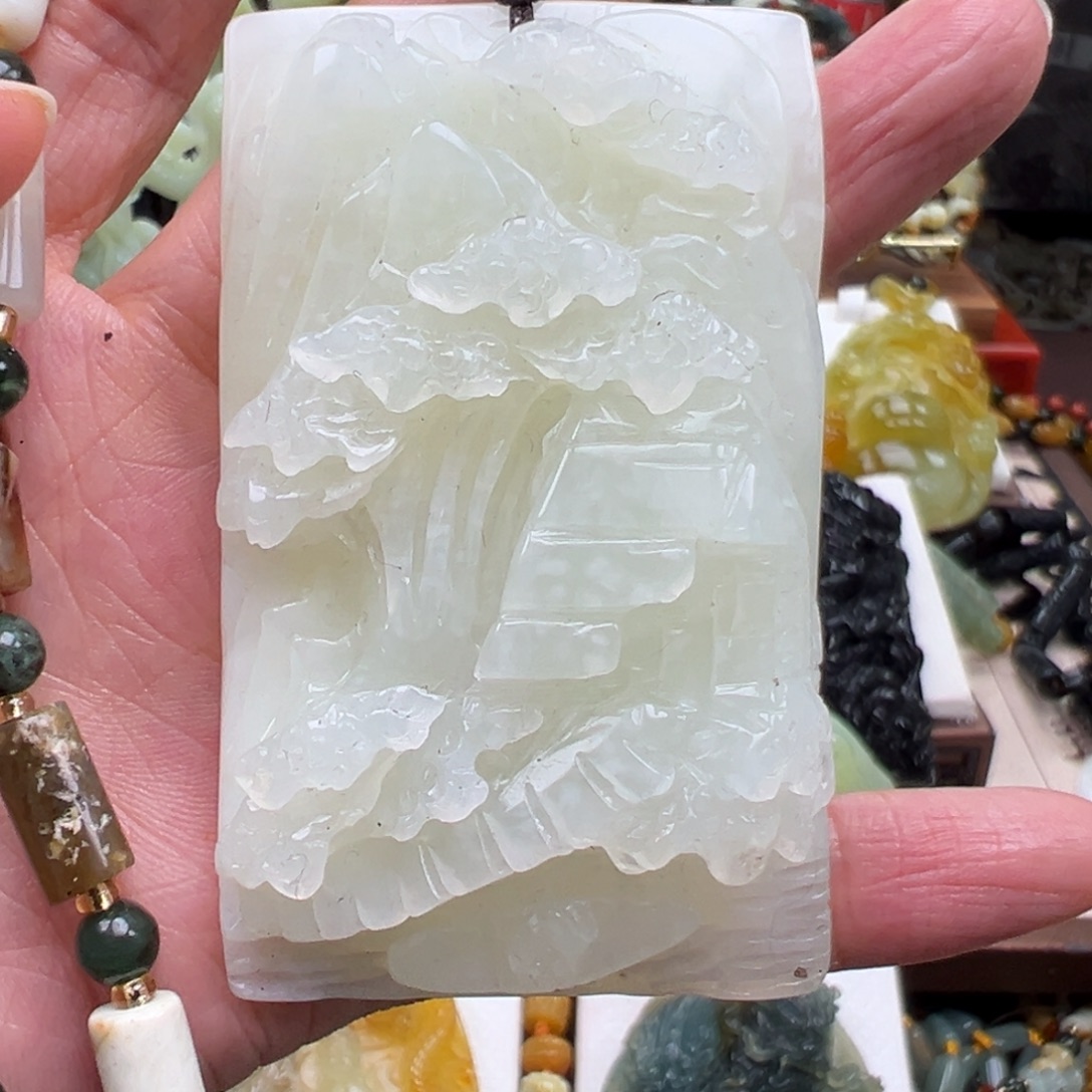 岫玉未镶嵌挂件挂件