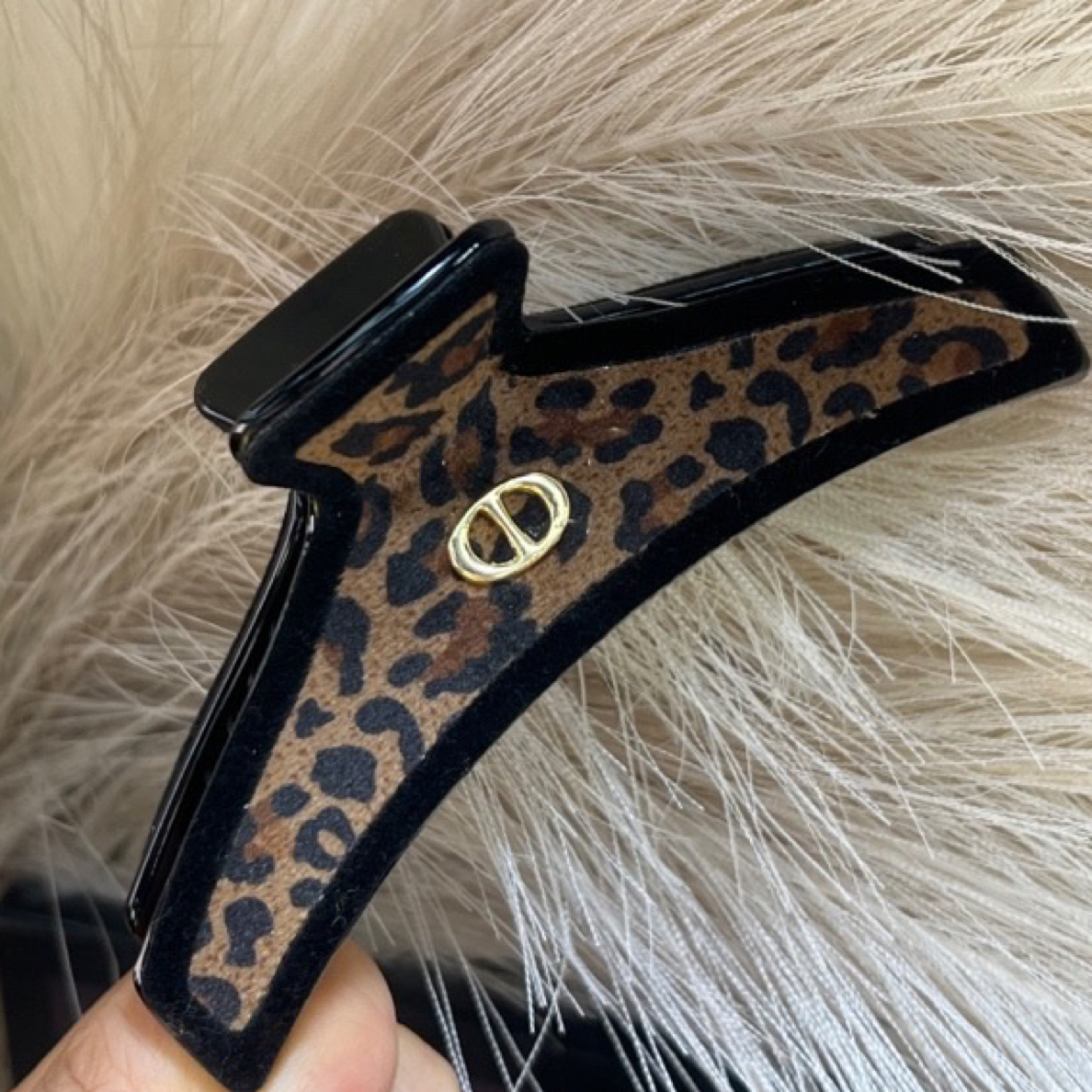 豹纹中号鲨鱼夹后脑勺复古百搭高级感轻奢风气质发饰女韩系简约