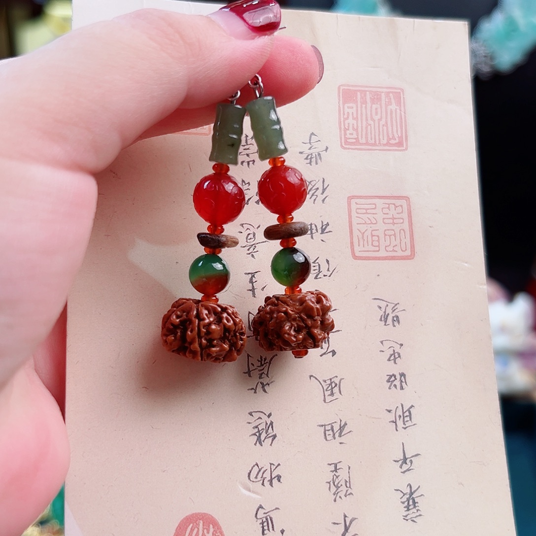 未镶嵌玛瑙挂件耳环