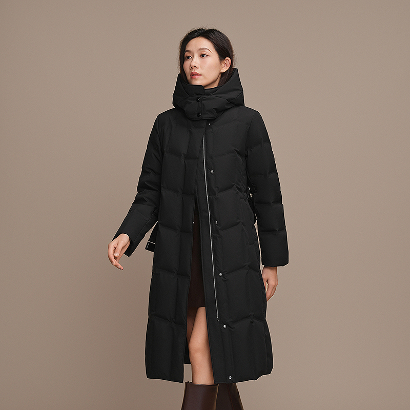波司登2025秋冬鹅绒新款女经典商务时尚百搭过膝长款通勤羽绒服