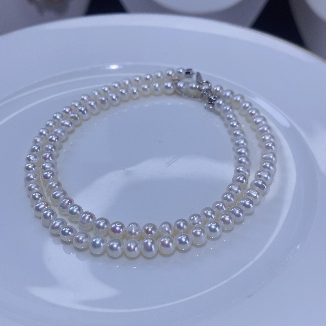 淡水珍珠颈饰银S925镶嵌