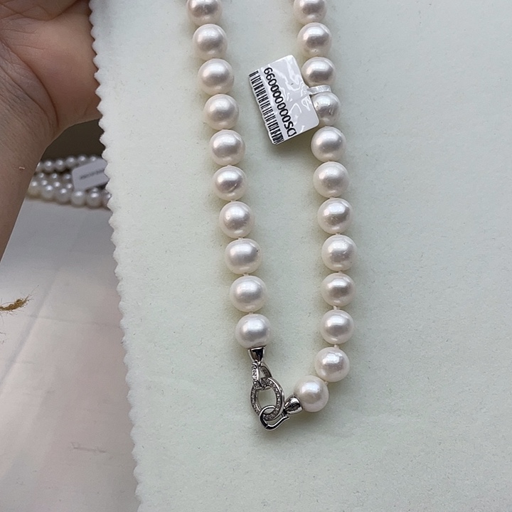 淡水珍珠颈饰银S925镶嵌卡11➕极光白雪公主