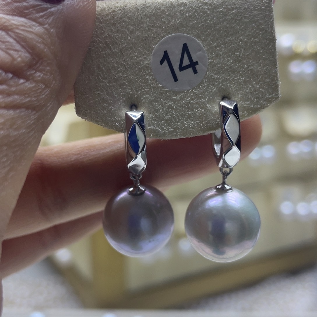 淡水珍珠耳饰银S925镶嵌