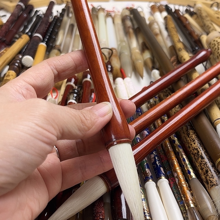 实木杆对联笔狼羊兼毫1支出锋6.0左右