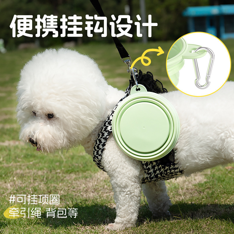 马卡龙硅胶折叠碗狗狗外出便携式宠物碗食盆户外喝水饮水宠物用品