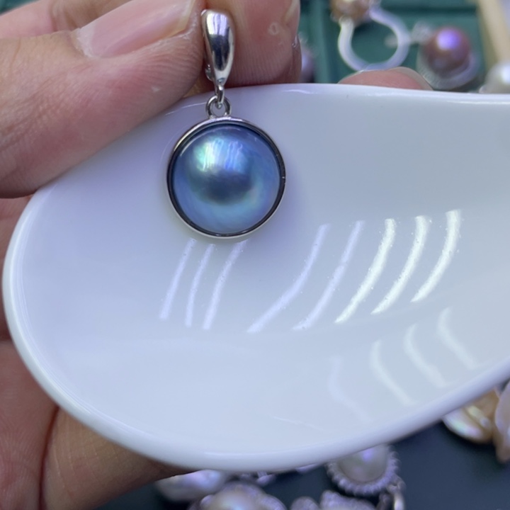 淡水珍珠吊坠(不含链)银S925镶嵌远**飞