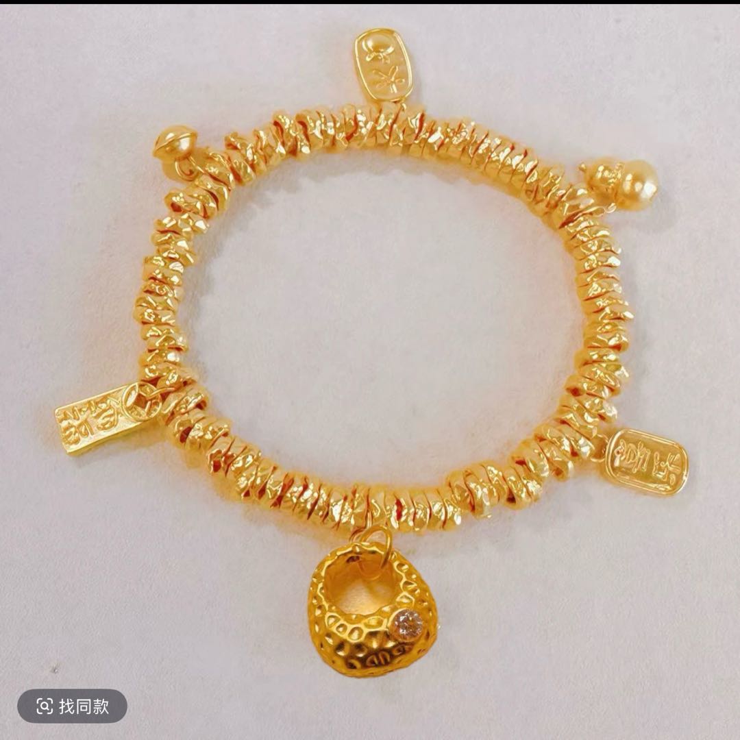 [105件盘缠]足金 DIY 卡5盘缠手串  精工版 先鉴后发 带证书字印