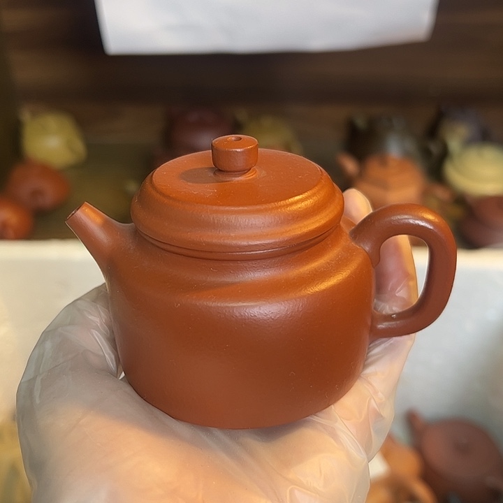 茶壶紫砂宜兴紫砂壶朱泥120