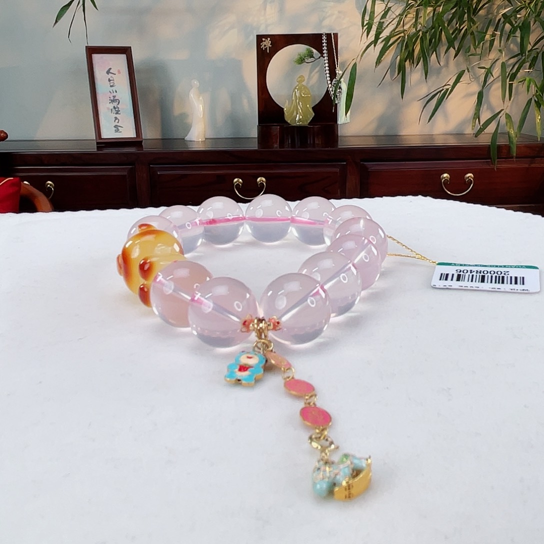 水晶手链18K金镶嵌水晶