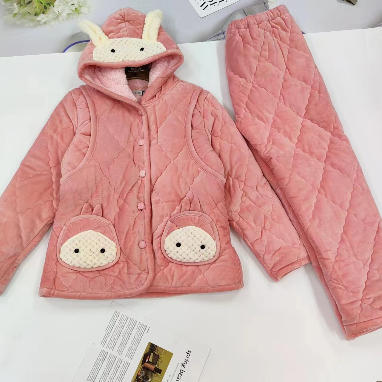 秋冬时尚休闲成人卡通哺乳睡衣套装 9607