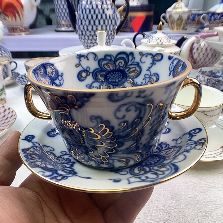 一杯一碟双耳碗正品