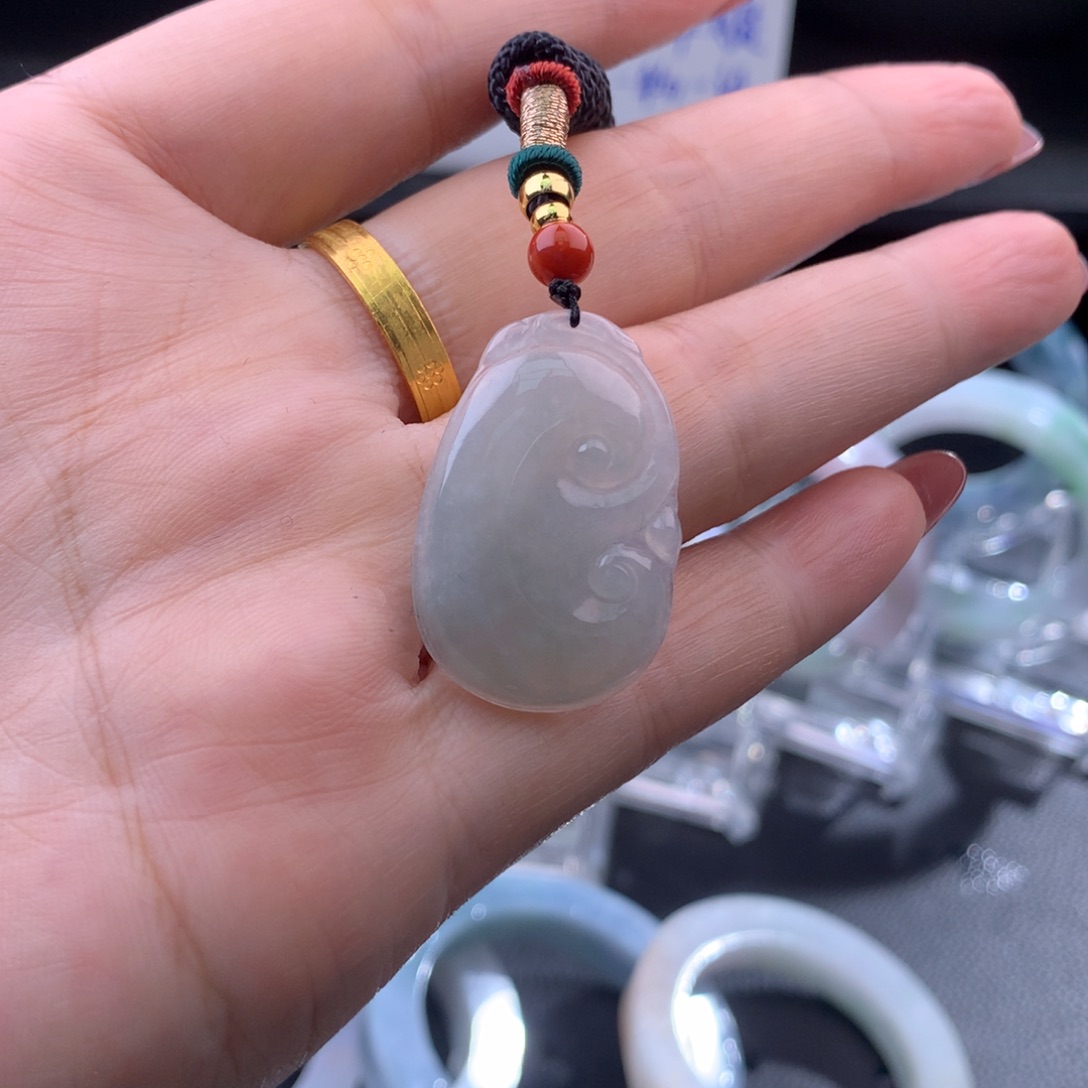 定制翡翠如意翡翠挂件未镶嵌潇**灵