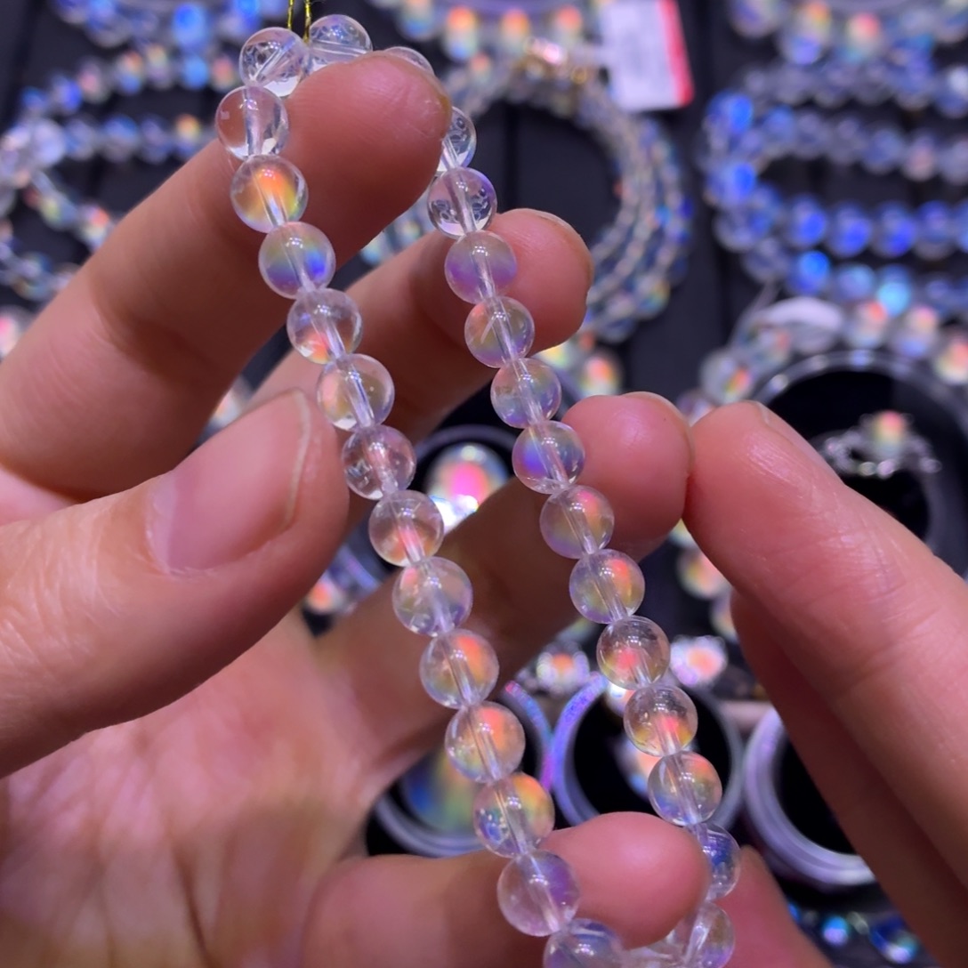 月光石未镶嵌手串马岛彩月玻璃体6mm