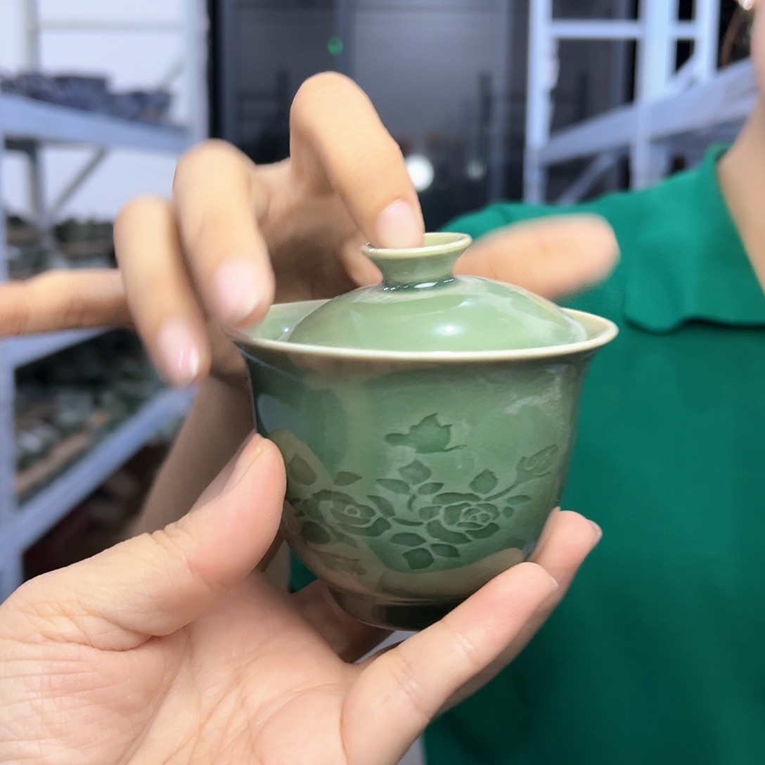 龙泉云间青瓷小米茶器