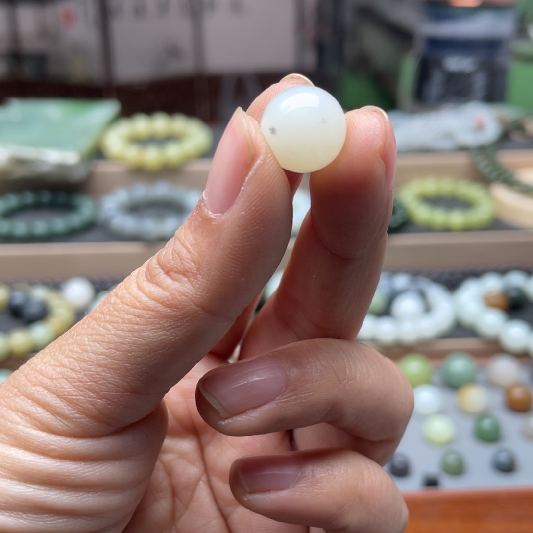 和田玉单珠12未镶嵌