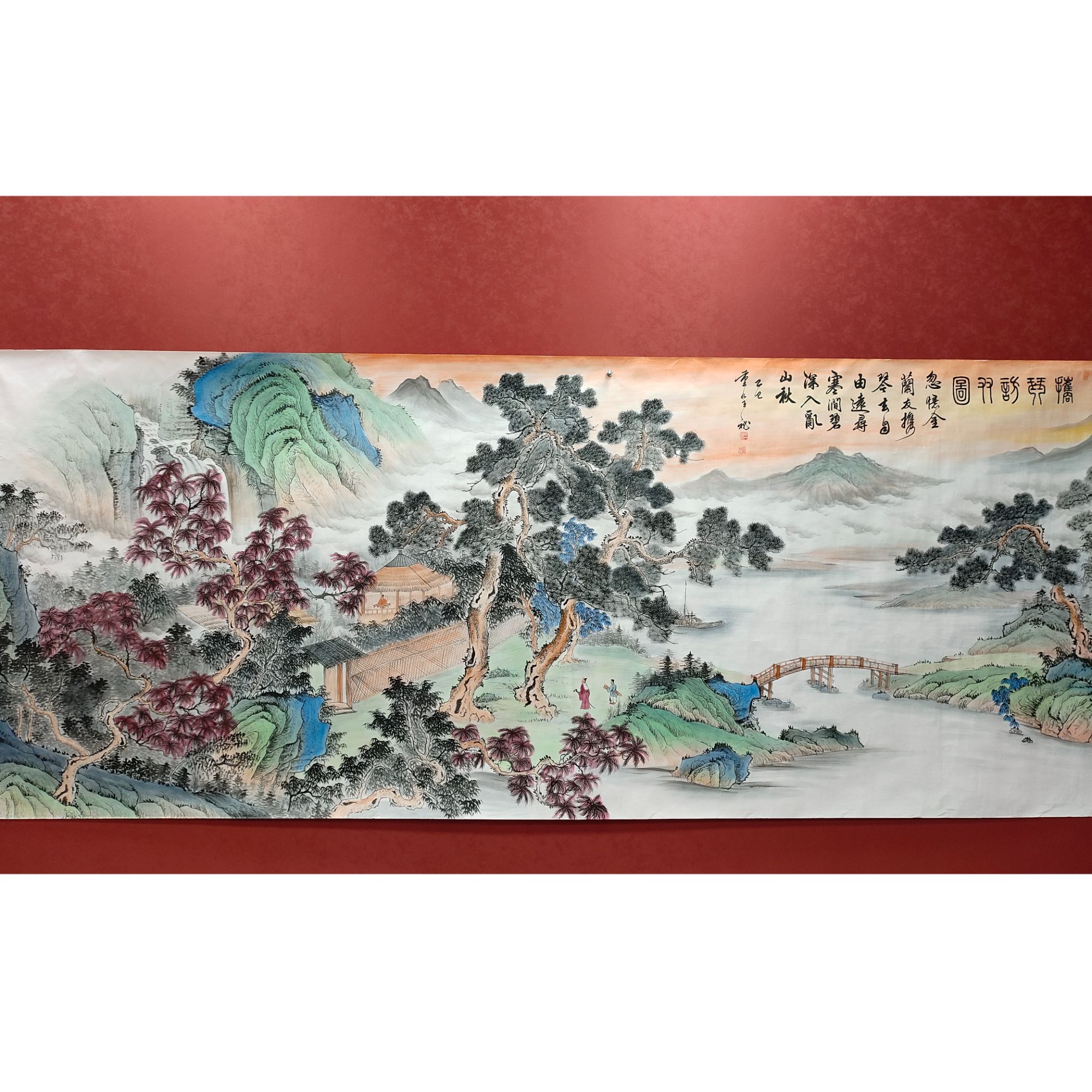 《携琴访友》王秘书画结合作品纯手绘