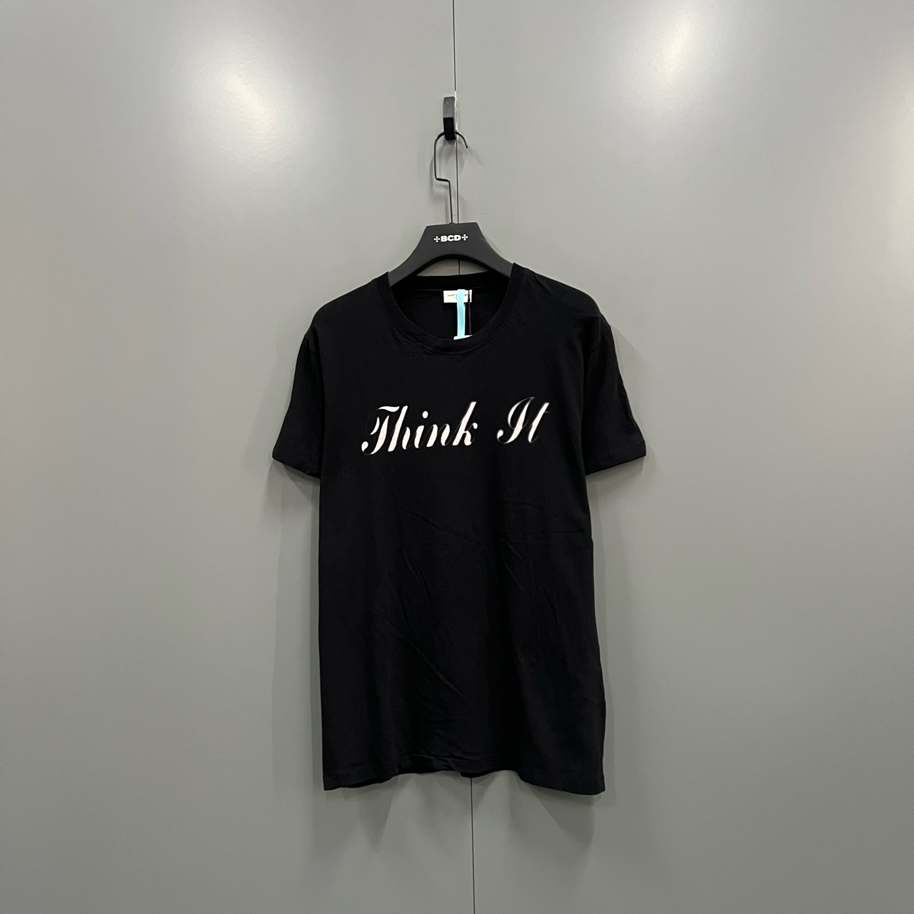 95新 YSL/圣罗兰 （bb）202 黑色草写logo短袖 L码