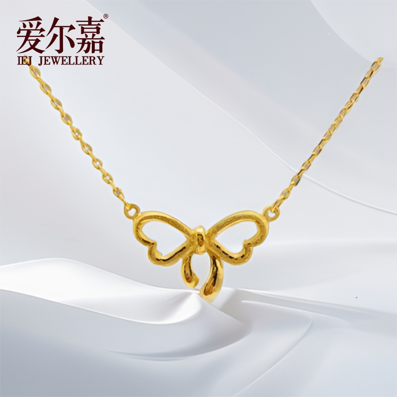 【十年金店】投资金足金999蝴蝶结唯美简约精致送礼物