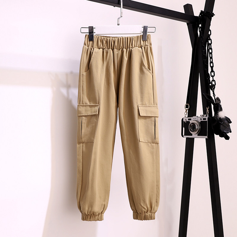 女童工装裤外穿洋气时髦2025年新款儿童加绒裤子秋冬运动休闲长裤