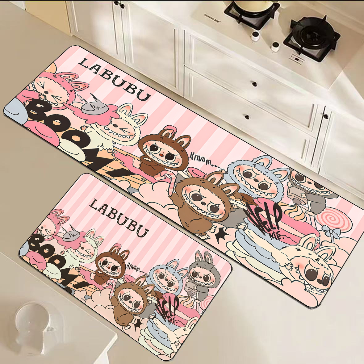 【两块装】拉布布40*60+40*100cm新款卡通儿童少女可爱脚垫