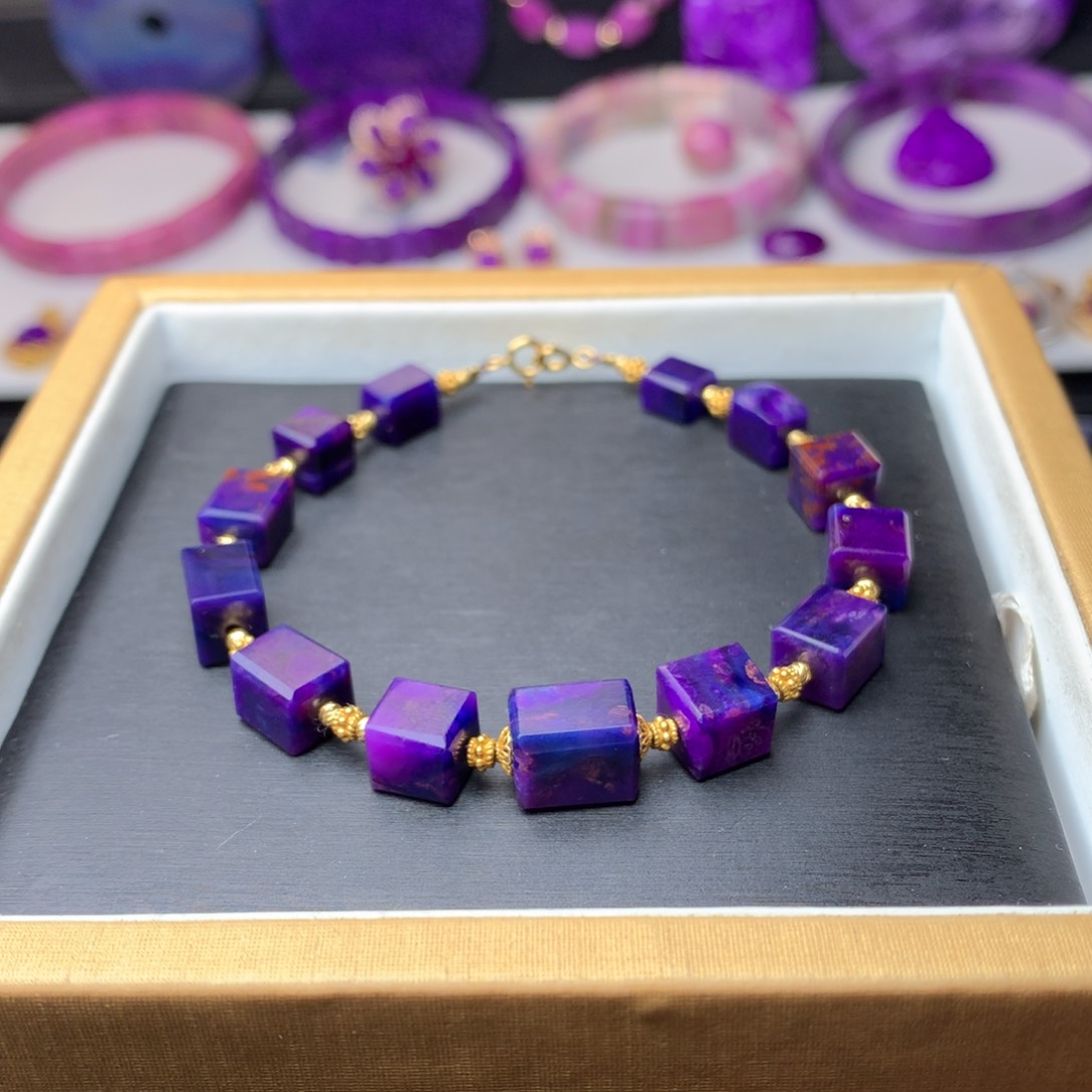 苏纪石（舒俱来）手链18K金镶嵌