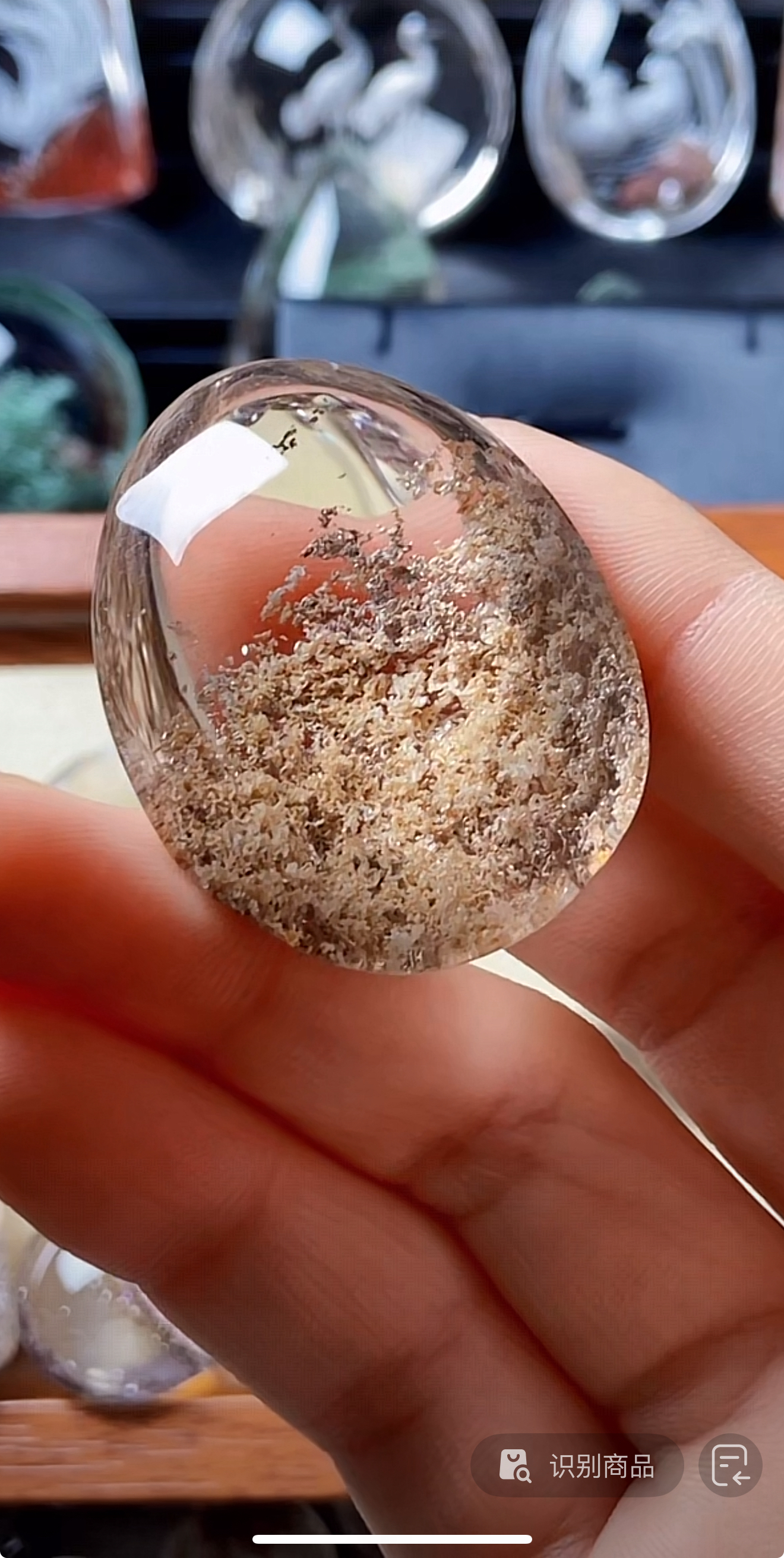 非金属皮质吊坠 水滴 米黄幽