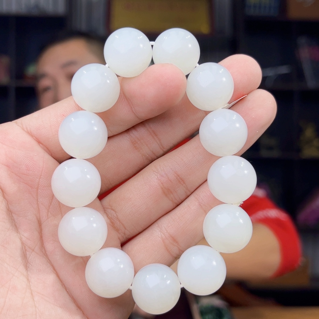 和田玉未镶嵌手串天然和田玉新疆黑山山流水卡16