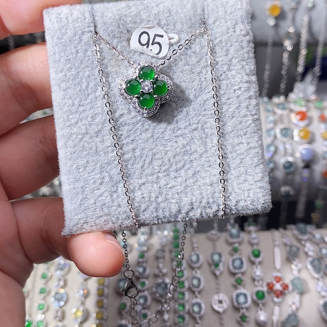 翡翠银S925镶嵌颈饰