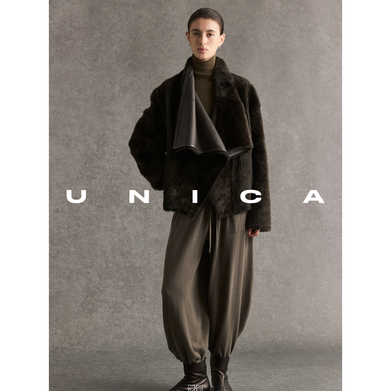 UNICA/双面穿不规则领欧洲进口直毛拉贡一体不压身