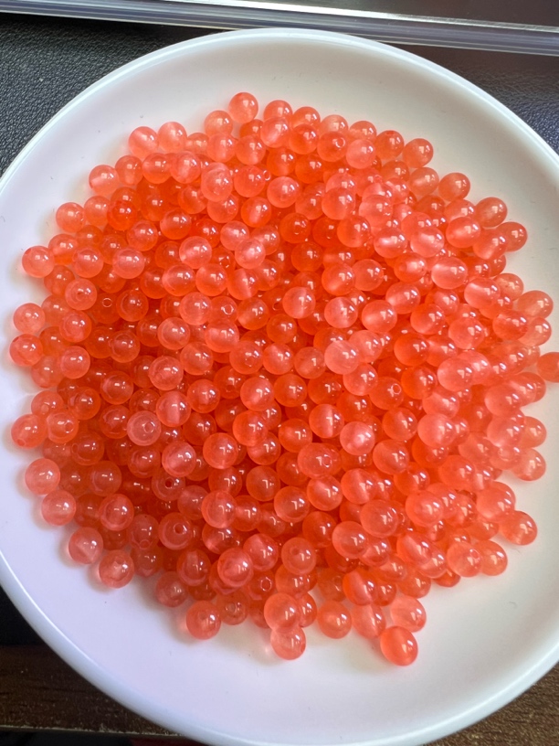 天然珠宝玉石  南红深冰柿子红Q477   4mm  108颗（赠弹力绳）