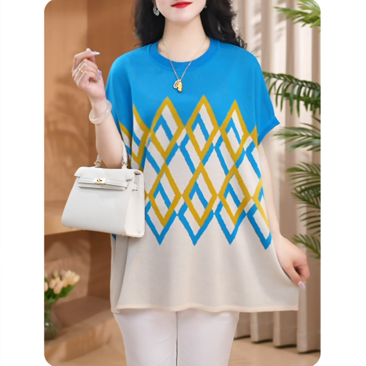 [TS2]方菱新品女士宽松小衫气质上衣时尚休闲女装2ZS01CZ085