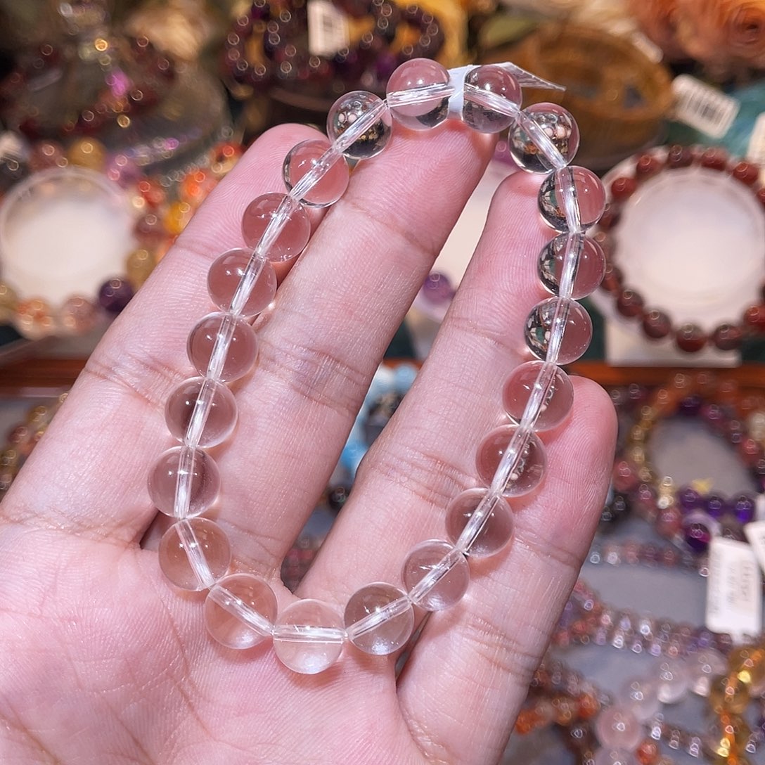水晶未镶嵌手链白水晶9m