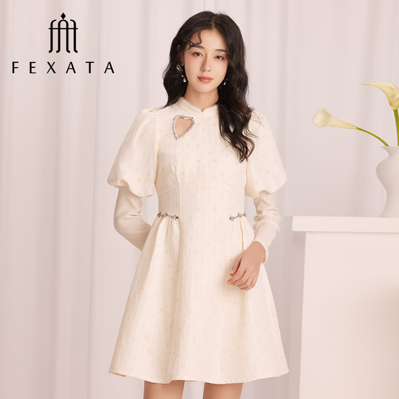 【毛毛专属】FEXATA斐格思连衣裙小心机新中式提花裙F31T0603