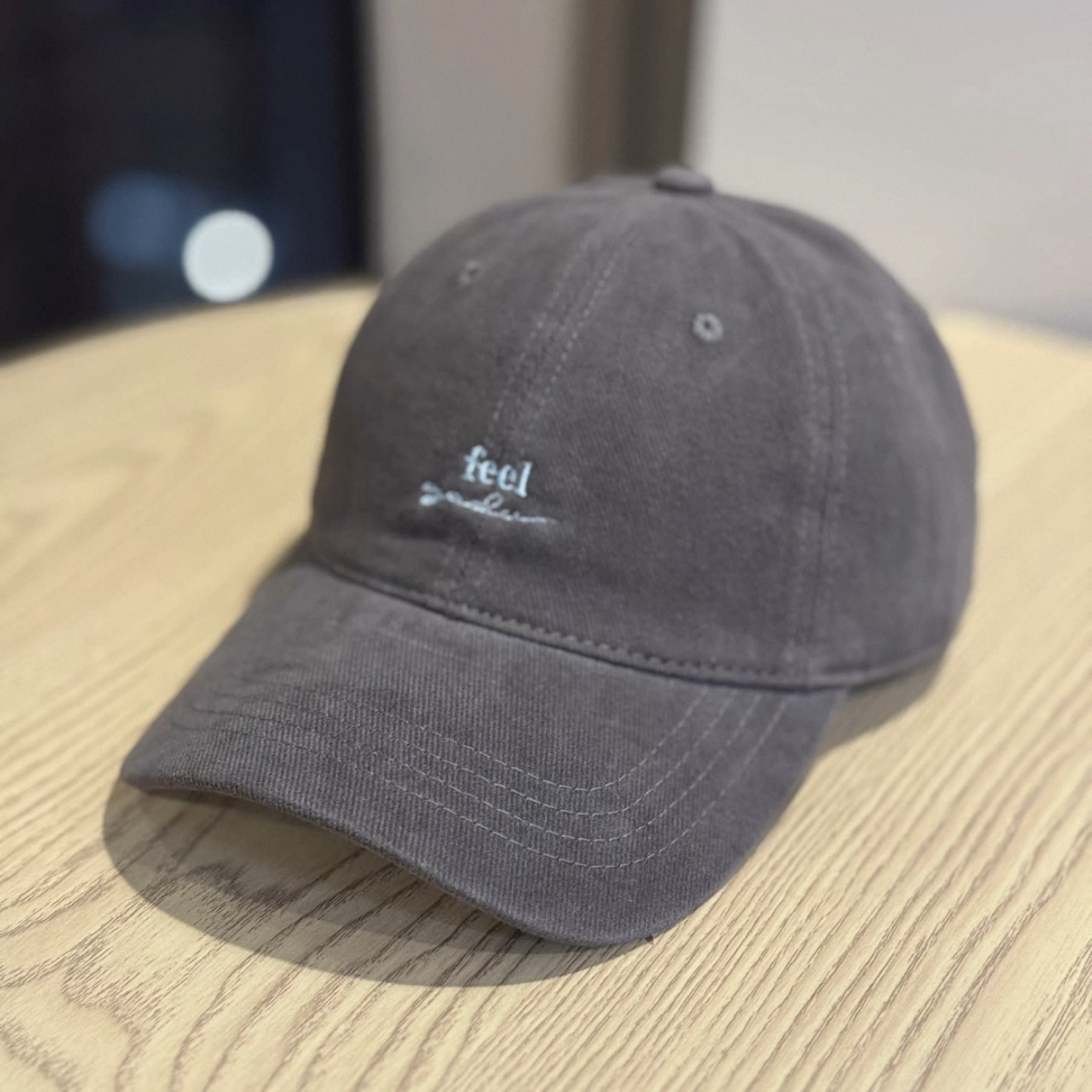 秋冬新款feel磨毛字母刺绣棒球帽子女显脸小韩版休闲百搭鸭舌帽