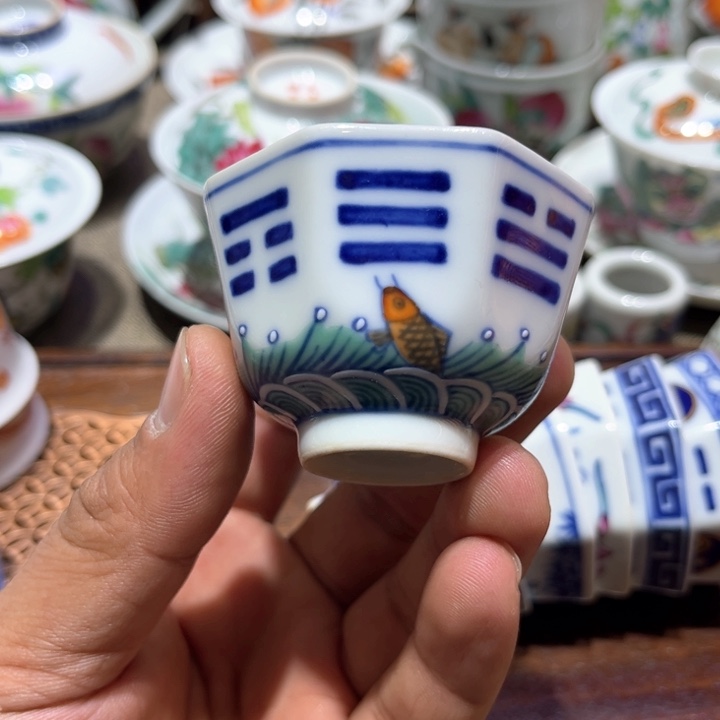 纯手绘精品盖碗杯