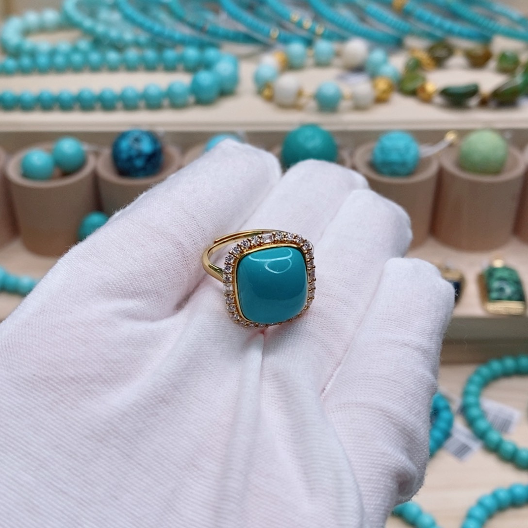 绿松石珠宝奇石18K金镶嵌用****8